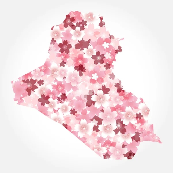 Iraq　Map Country Cherry — Stockvector